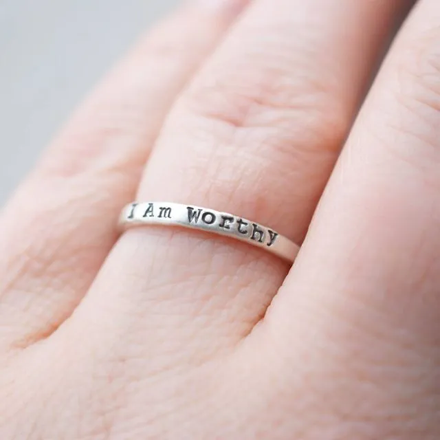 I am Worthy Ring | Self-Care Inspirational Ring
