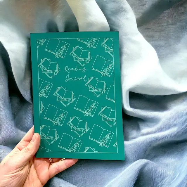 Reading journal - teal green A5 pre-made pages book bullet journal