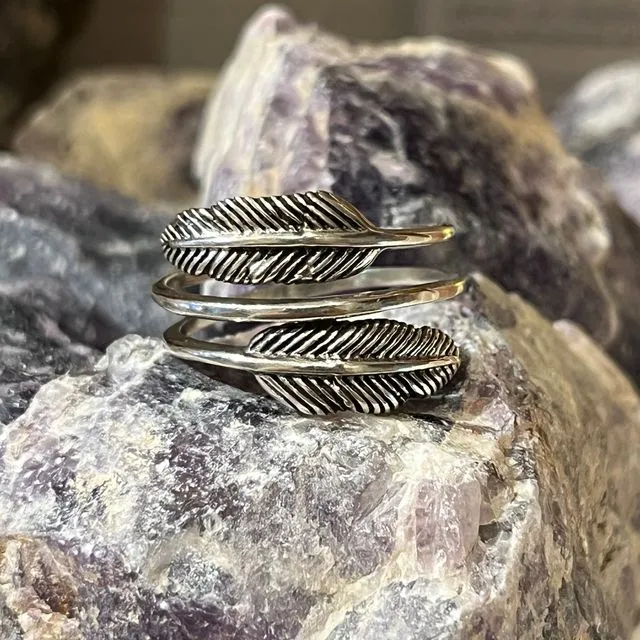 Feather adjustable 925 silver