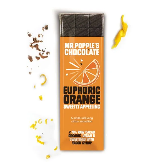70% Euphoric Orange Dark Organic Vegan Chocolate Bar