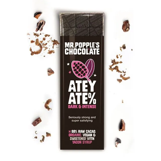 88% Atey Ate% Dark Organic Vegan Sugar Free Chocolate Bar