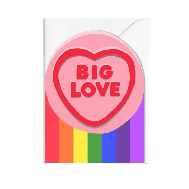 BIG LOVE CUT OUT CARD Pack of 6