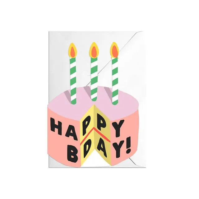 BIRTHDAY CAKE CUT OUT CARD Pack of 6