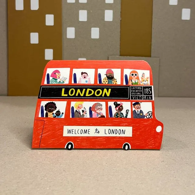 LONDON DOUBLE DECKER BUS A6 Card Pack of 6
