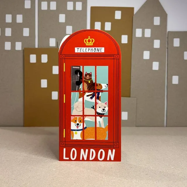 LONDON TELEPHONE BOX DL Card Pack of 6