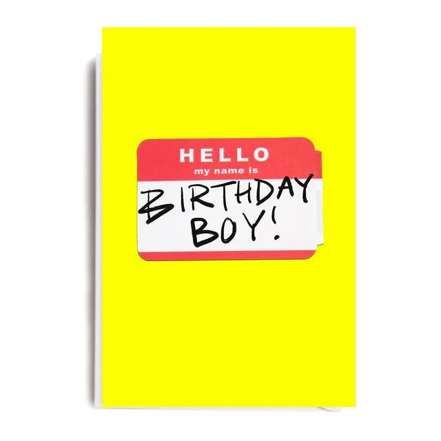 NAME IS BIRTHDAY BOY Card Pack of 6
