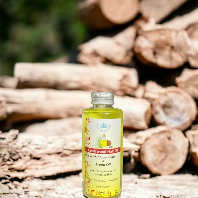 Natural Hair Oil with Macadamia & Argan Oil - Cedarwood