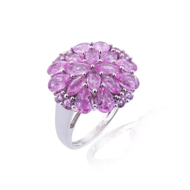 14ct White Gold Pink Sapphire Ring