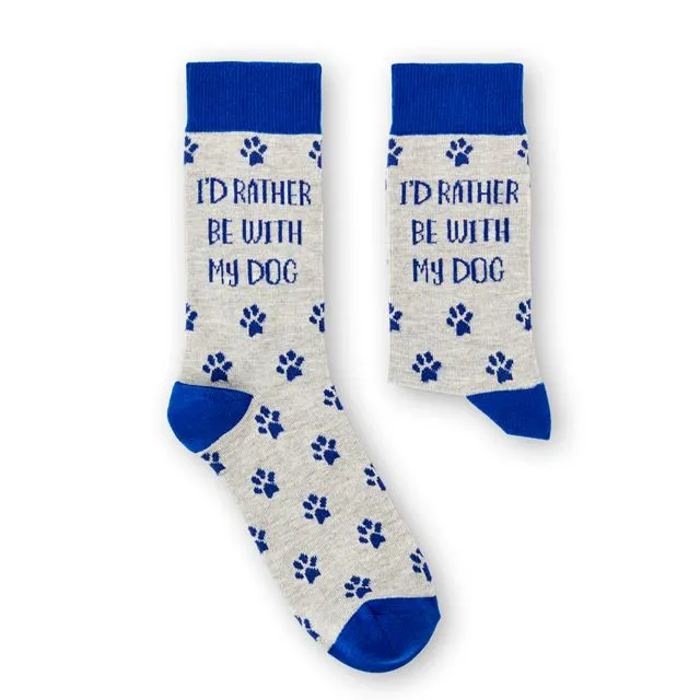 Unisex I'd Rather Be With My Dog Socks