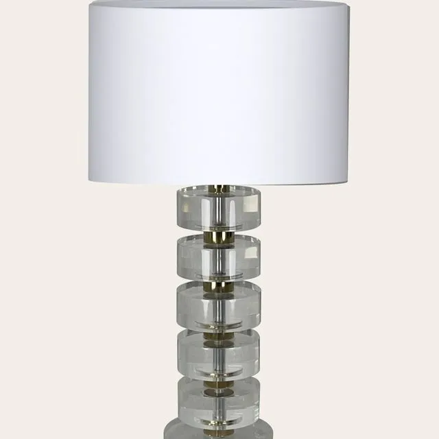 Acrylic with Honey Brass Table Lamp