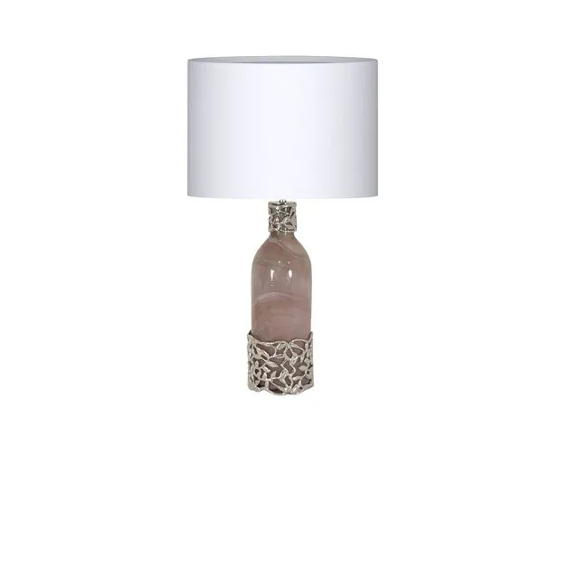 Blush Pink with Warm Silver Table Lamp