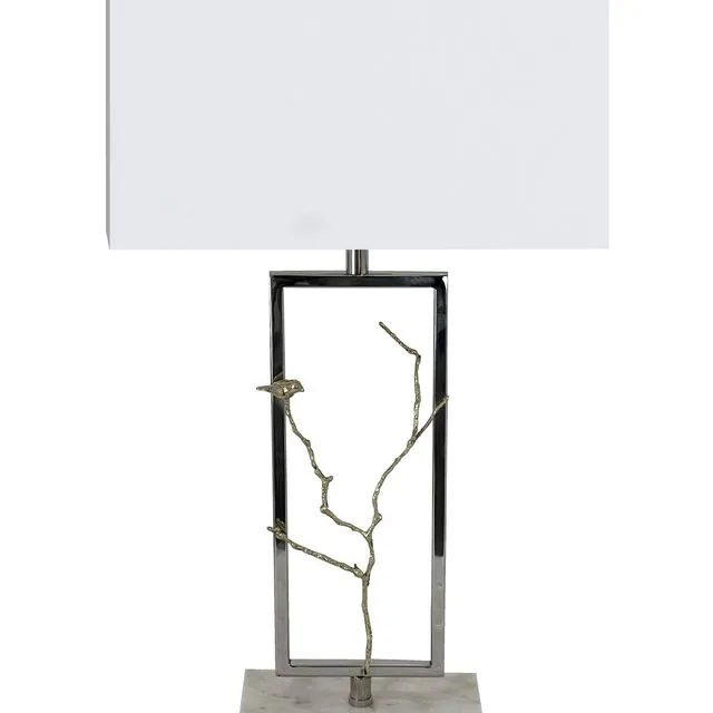 Vintage Brass Bird on a Branch Table Lamp