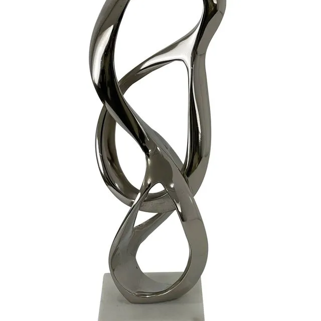 Warm Silver Swirl Sculpture