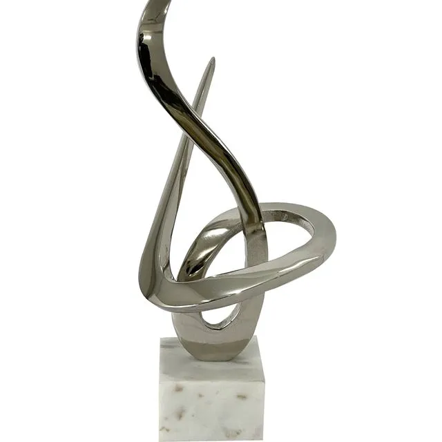 Warm Silver Swirl Sculpture