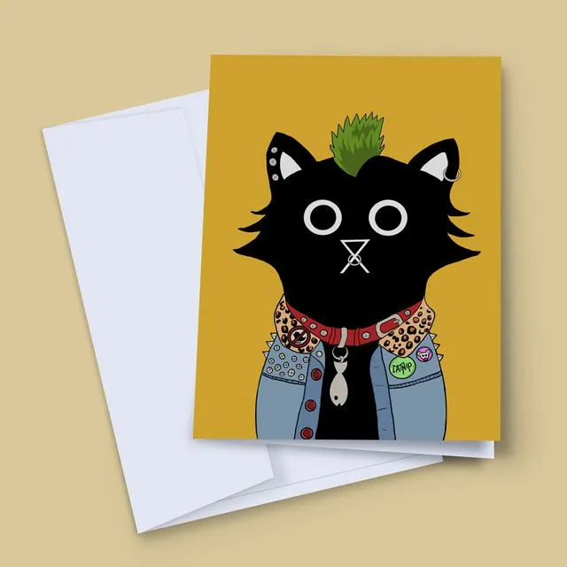 PUNK CAT GREETING CARD