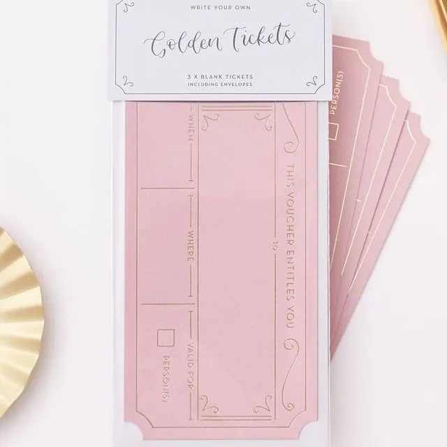 Write Your Own Golden Tickets x3 Dusty Pink
