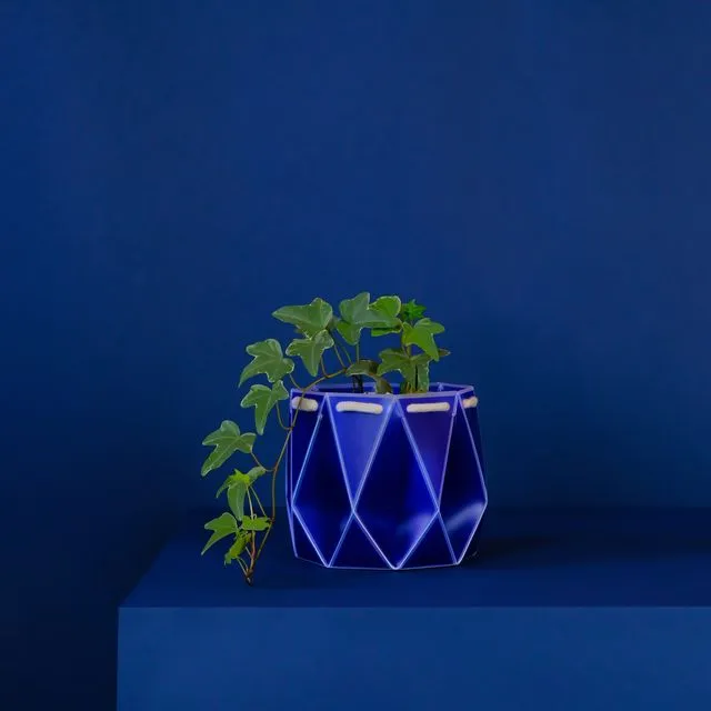 15cm Origami Self-Watering Eco Plant Pot | Navy