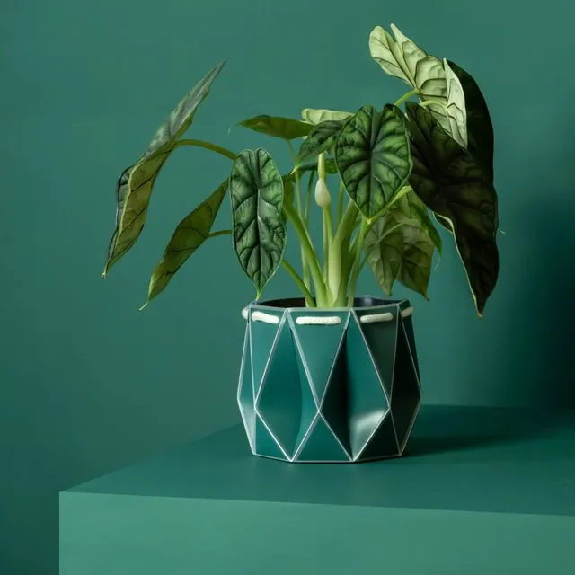 15cm Origami Self-Watering Eco Plant Pot | Dark Teal
