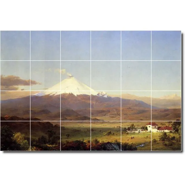 Ceramic Tile Mural Frederic Church Landscapes Painting PT01729. Many Sizes Available