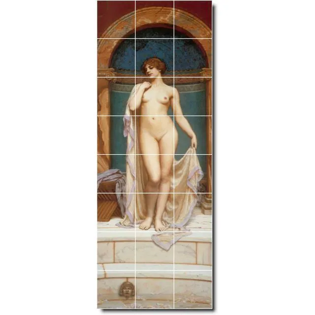 Ceramic Tile Mural John Godward Undressed Painting PT03726. Many Sizes Available