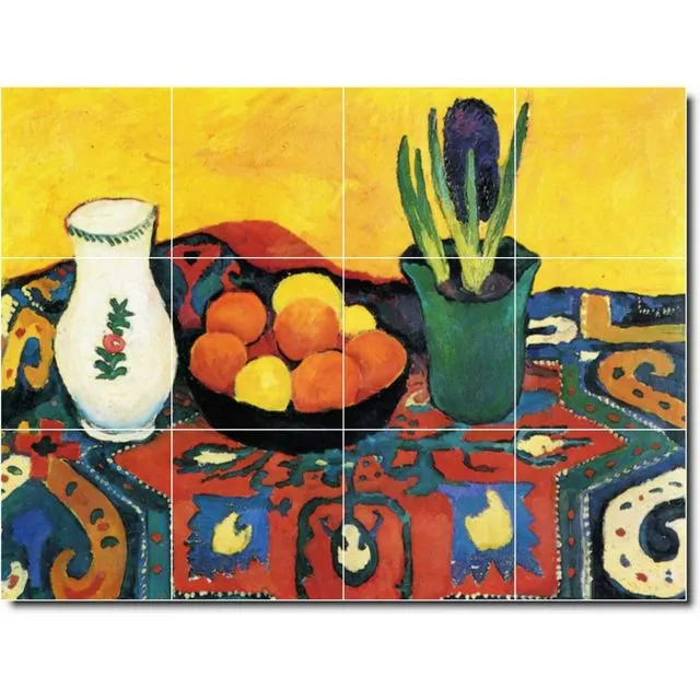 Ceramic Tile Mural August Macke Abstract Painting PT05609. Many Sizes Available