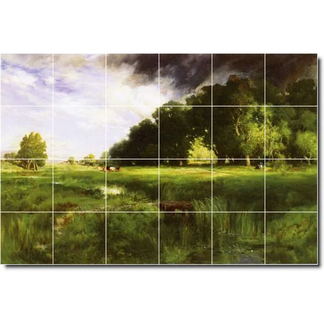 Ceramic Tile Mural Thomas Moran Landscapes Painting PT06391. Many Sizes Available