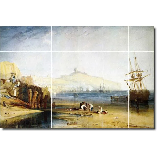 Ceramic Tile Mural Joseph Turner Waterfront Painting PT08898. Many Sizes Available