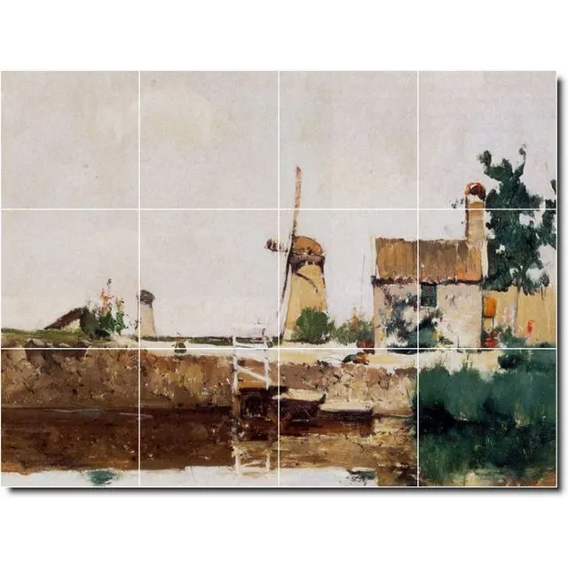 Ceramic Tile Mural John Twachtman Country Painting PT08984. Many Sizes Available