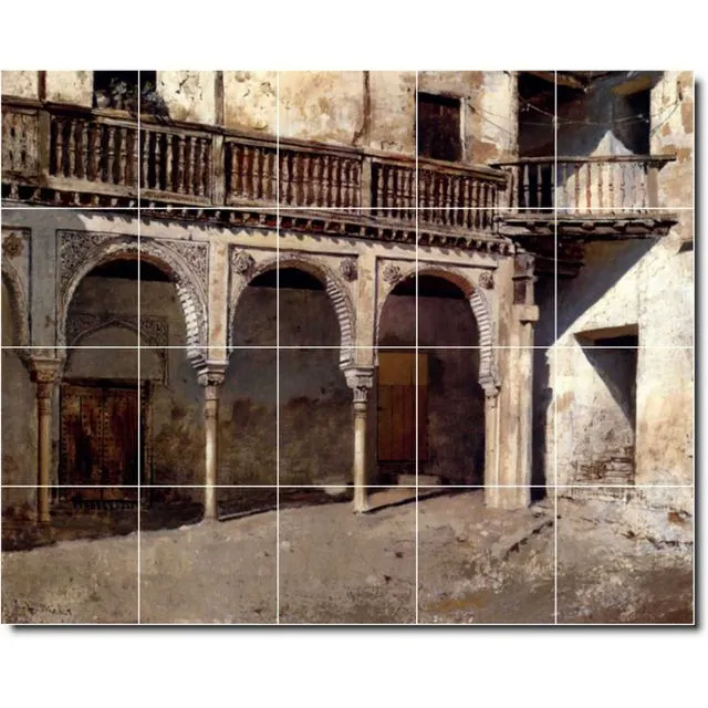 Ceramic Tile Mural Edwin Weeks Historical Painting PT09585. Many Sizes Available
