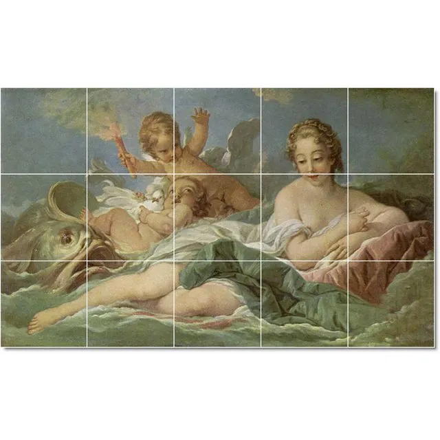 Ceramic Tile Mural Francois Boucher Angels Painting PT22144. Many Sizes Available