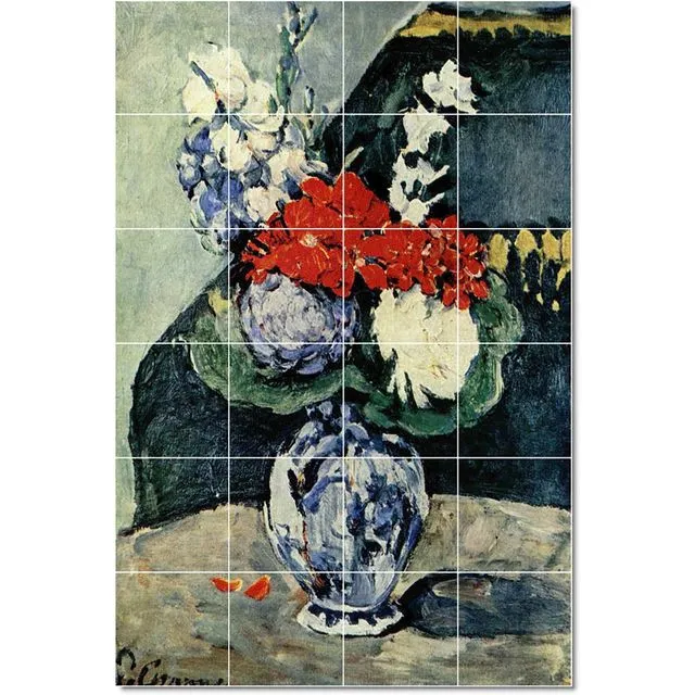 Ceramic Tile Mural Paul Cezanne Flowers Painting PT22208. Many Sizes Available