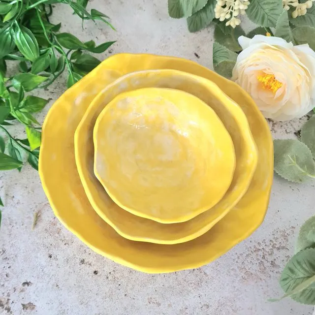 3 x Nesting Bowls - Ochre Yellow