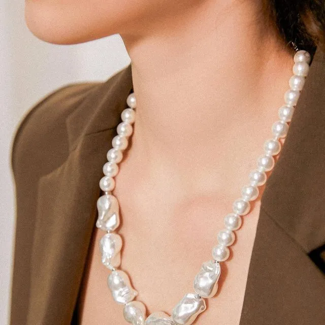 Bold Statement Large baroque Pearl Necklace
