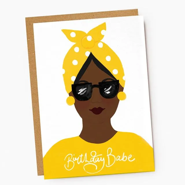 Black Birthday Babe Card