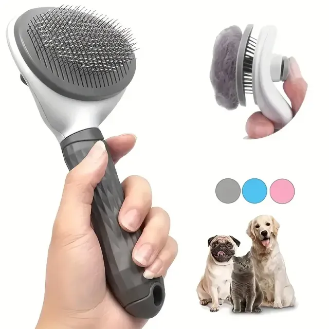 Effortlessly Remove Pet Hair With One-Click Slicker Brush - Perfect For Dogs And Cats