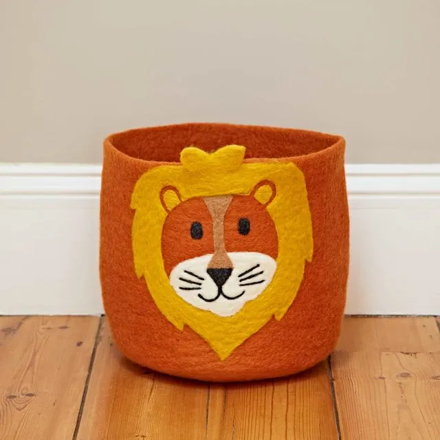 Felt Handmade Kids Lion Storage Basket