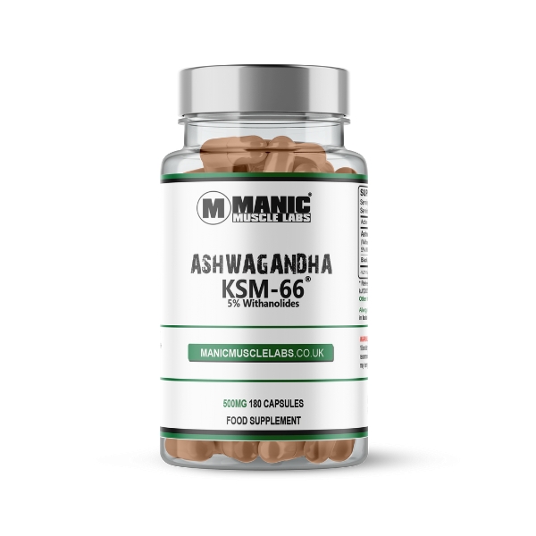 KSM-66 Organic Ashwagandha 500mg 5% Withanolides, 180 Capsules