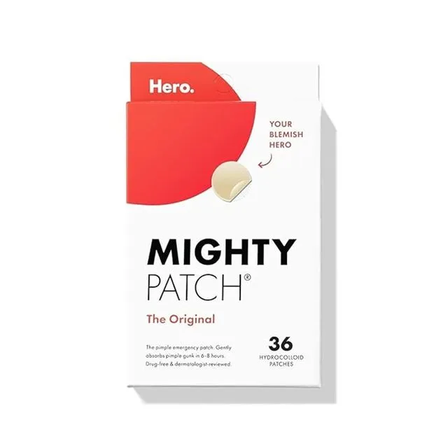 Mighty Patch™ Original Patch from Hero Cosmetics - Hydrocolloid Acne Pimple Patch for Covering Zits and Blemishes, Spot Stickers for Face and Skin (36 Count)