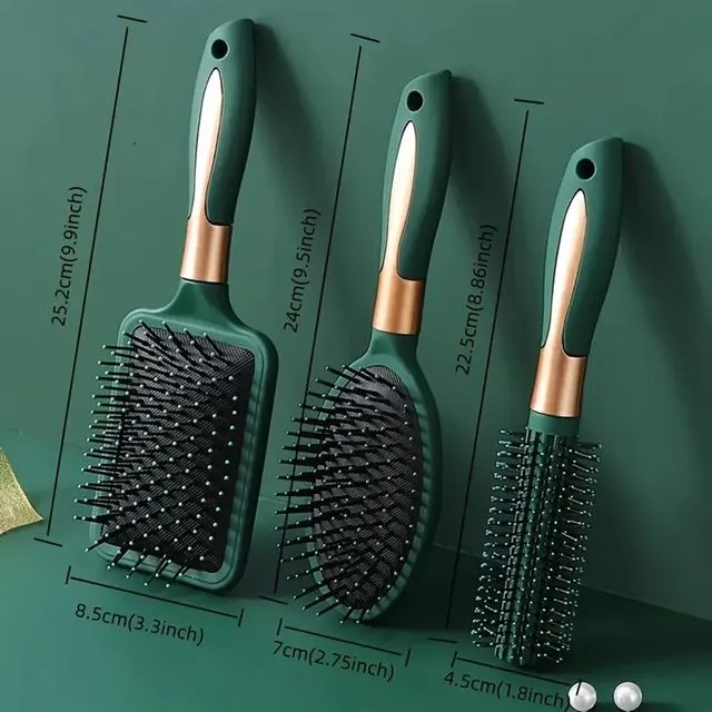 3pcs Makeup Hairbrush Set Hairdressing Comb Scalp Massage Air Cushion Comb Detangling Hair Comb For All Hair Types