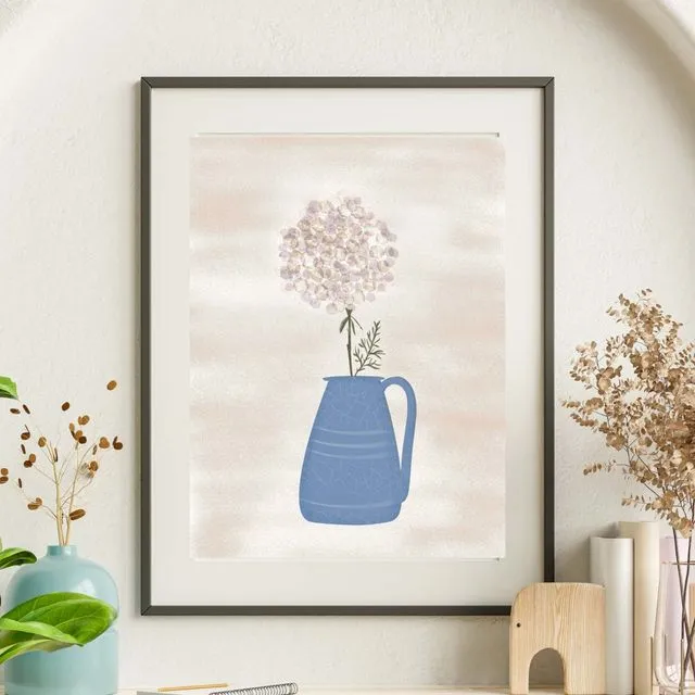 Hydrangea Harmony - Floral Still Life Art Print