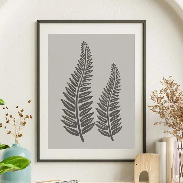 Fern Simplicity - Monochrome Botanical Art Print