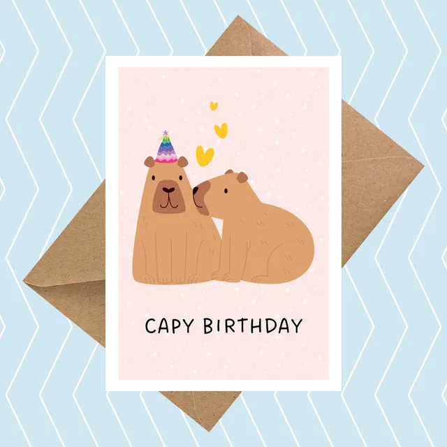 Capy Birthday Card 5 x 7