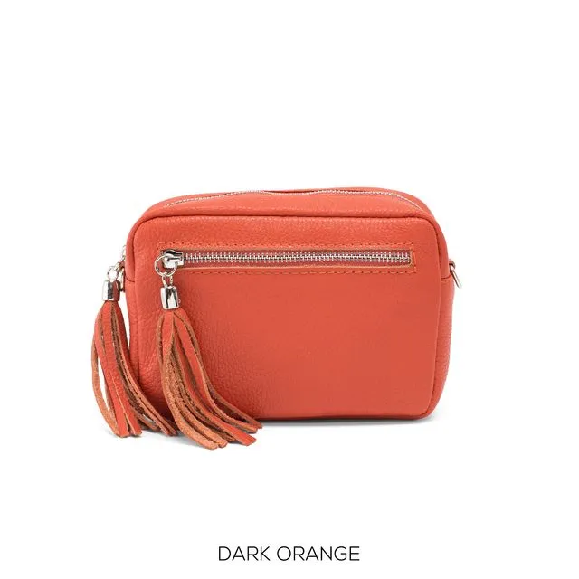 Leather Handbag in Dark Orange