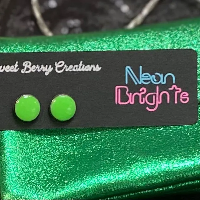 Neon Bright Green Studs
