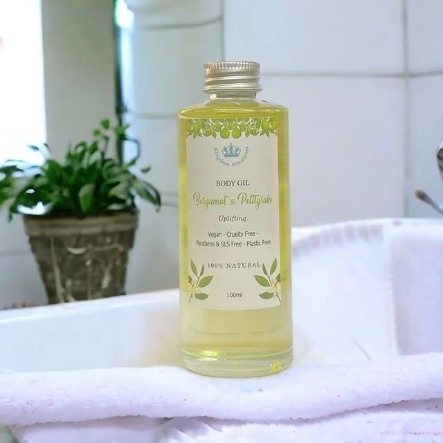 Natural Bath/Massage Body Oil Bergamot and Petitgrain - Uplift - 100ml