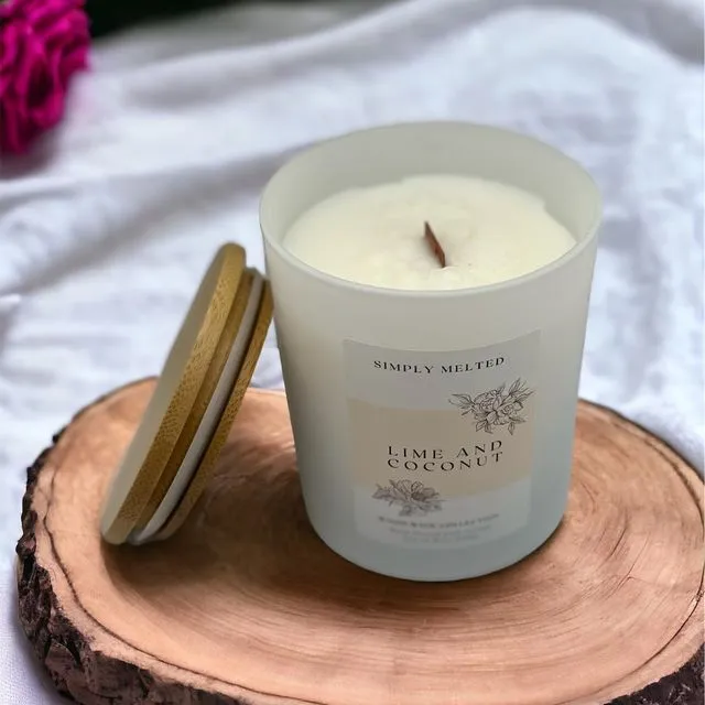 Lime and Coconut Wood Wick Candle