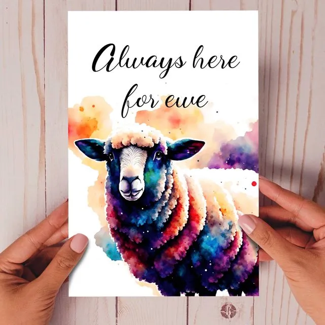 Always here for ewe sheep card