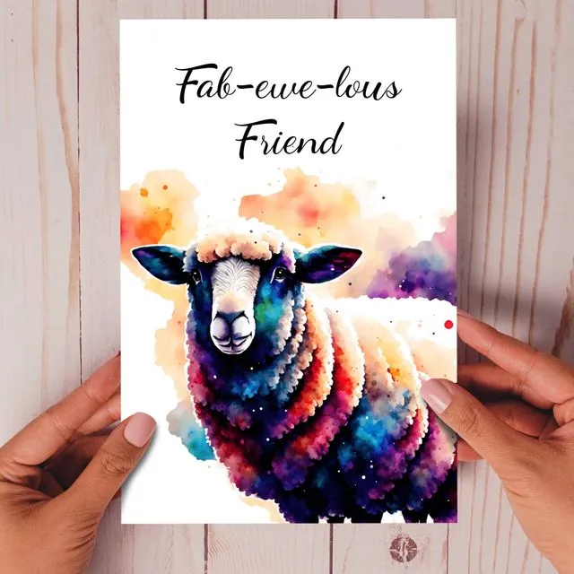 Fab-ewe-lous friend - funny sheep card