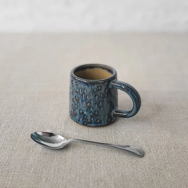 Nebula Blue Rustic Textured Espresso Mug