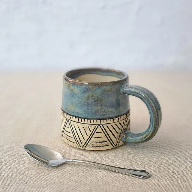 Seafoam Blue Classic Carved Standard Mug